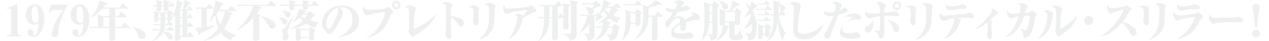 1979年、難攻不落のプレトリア刑務所を脱獄したポリティカル・スリラー！