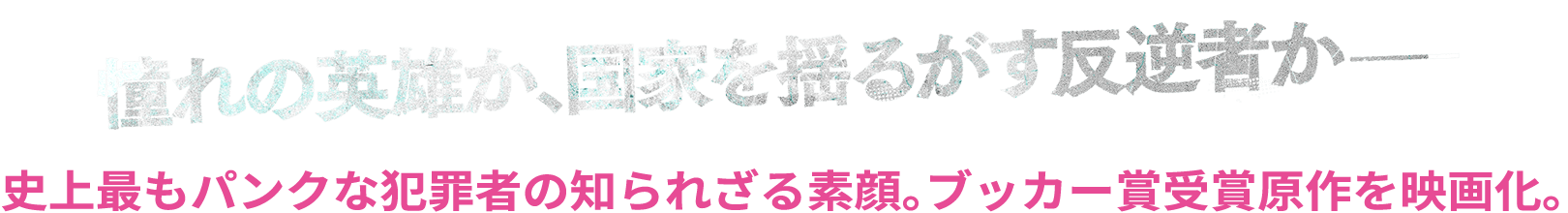 憧れの英雄か、国家を揺るがす反逆者か－史上最もパンクな犯罪者の知られざる素顔。ブッカー賞受賞原作を映画化。