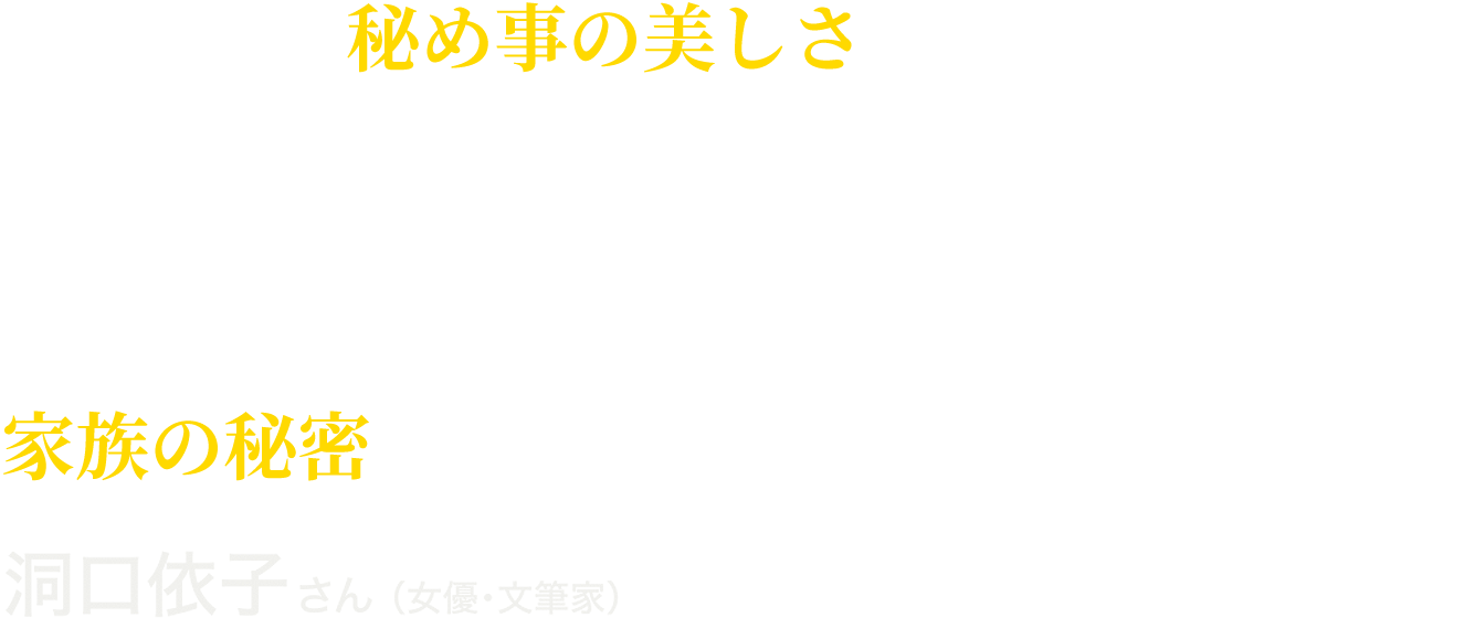 洞口依子さん（女優・文筆家）